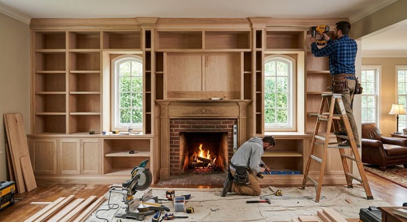 Custom Bookcase Installation in Durham, NC